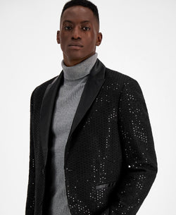 Inc International Concepts Slim-fit Sequin Sport Coat Deep Black thumbnail 4