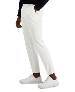 Inc International Concepts Slim-fit Stretch Pleated Pinwale Corduroy Dress Pants White Pure thumbnail 3