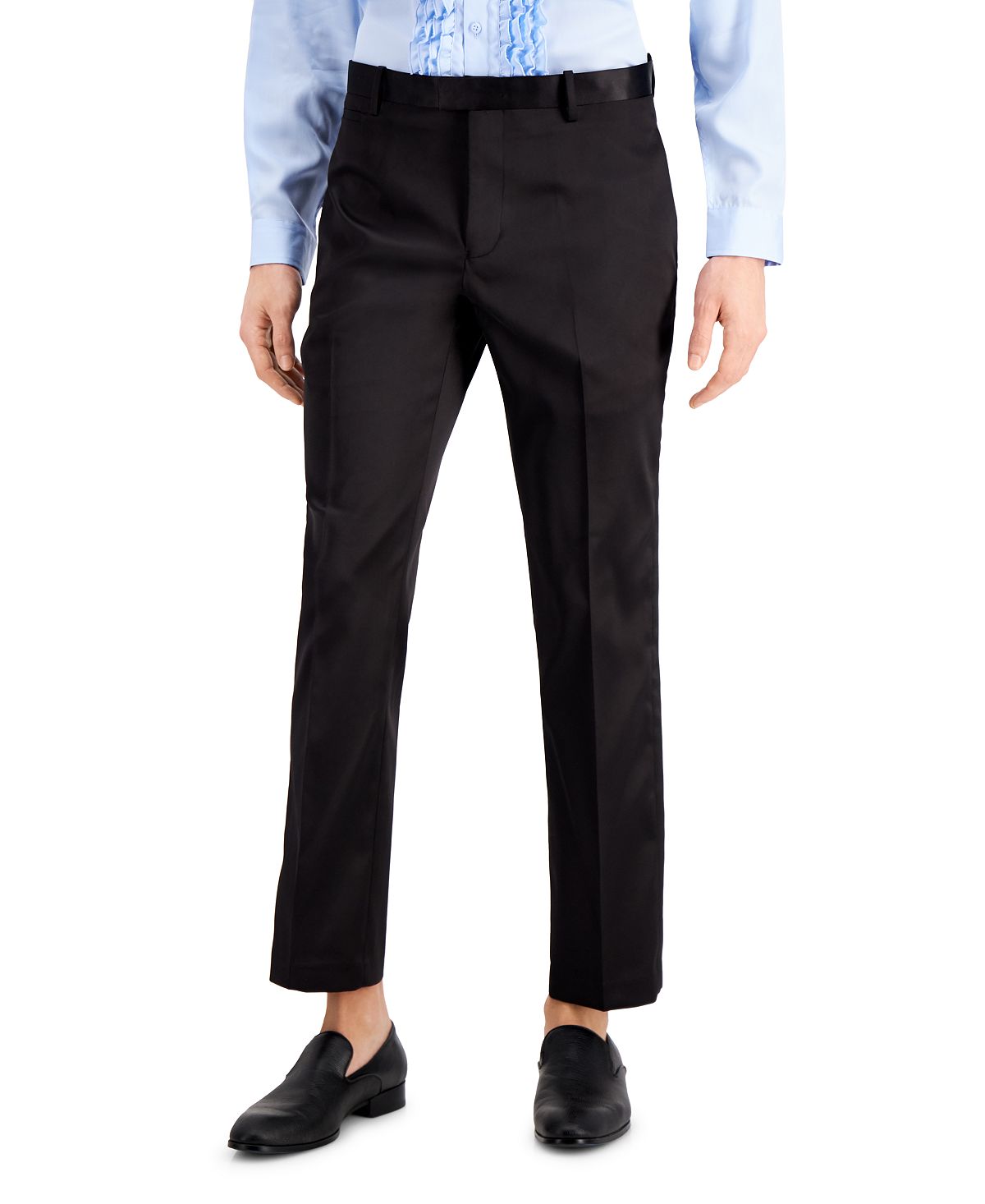 Inc International Concepts Slim-fit Tuxedo Pants Deep Black