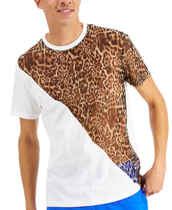 Inc International Concepts Spliced Leopard Graphic T-shirt White Pure thumbnail 3