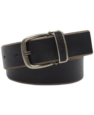 Inc International Concepts Textured Leather Belt Black