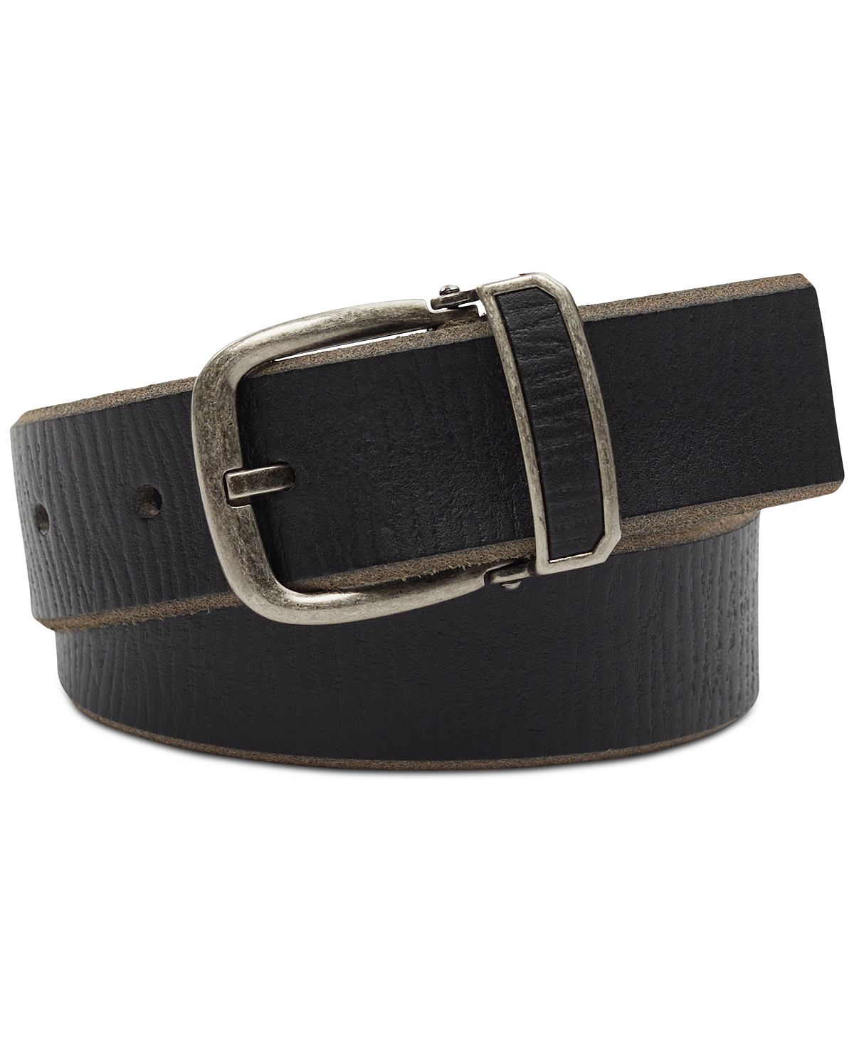 Inc International Concepts Textured Leather Belt Black