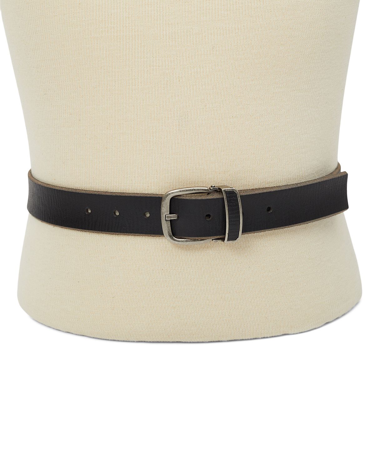 Inc International Concepts Textured Leather Belt Black