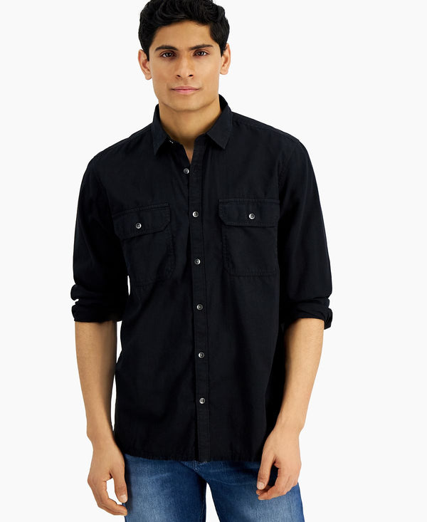 Inc International Concepts Twin Pocket Shirt Deep Black