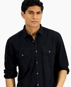 Inc International Concepts Twin Pocket Shirt Deep Black thumbnail 2