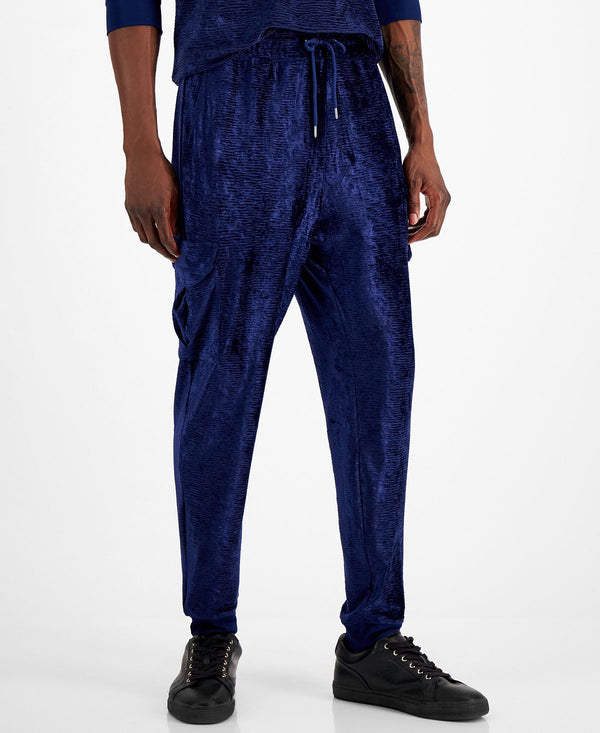 Inc International Concepts Velvet 30" Jogger Pants Navy Bud
