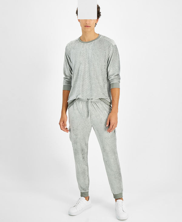 Inc International Concepts Velvet 30" Jogger Pants Silver Grey