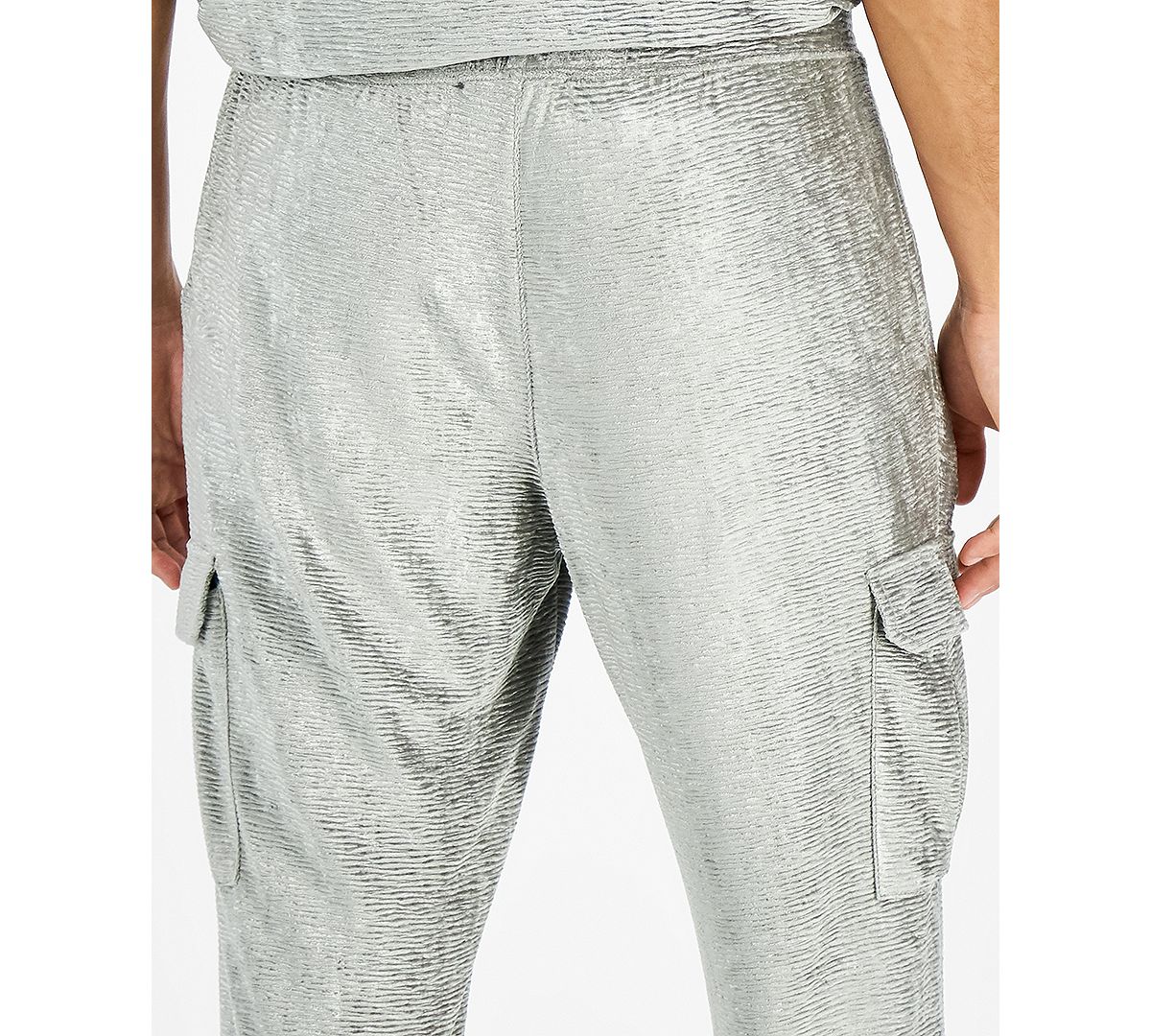 Inc International Concepts Velvet 30" Jogger Pants Silver Grey