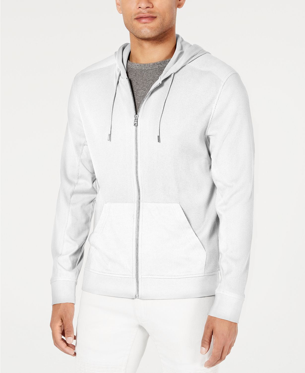 Inc International Concepts Zip-front Hoodie White Pure