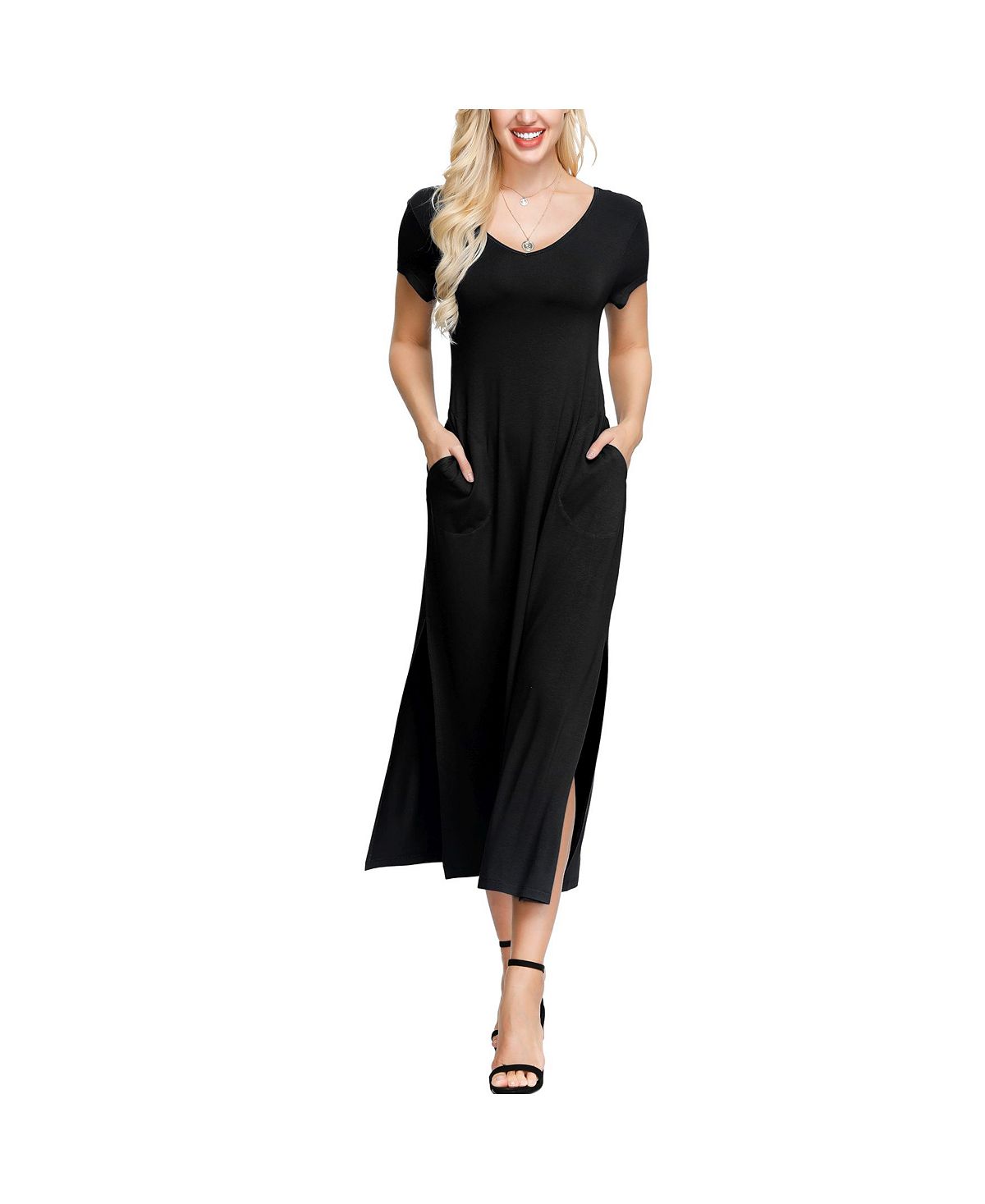 Ink+ivy Ink+ivy Wo Double V- Neck Dress Black