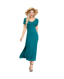 Ink+ivy Ink+ivy Wo Double V- Neck Dress Evergreen thumbnail 1