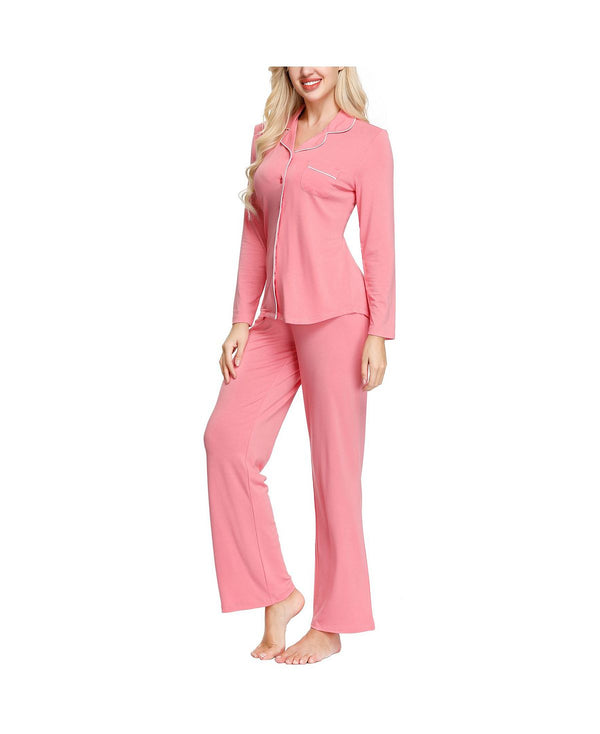 Ink+ivy Ink+ivy Wo Notch Collar Pajama Top And Pant Set Burgundy