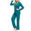 Ink+ivy Ink+ivy Wo Notch Collar Pajama Top And Pant Set Evergreen