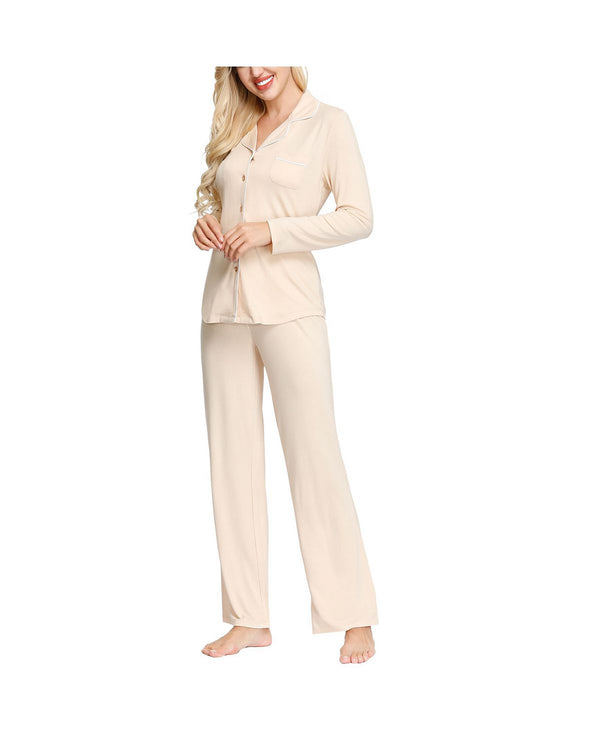 Ink+ivy Ink+ivy Wo Notch Collar Pajama Top And Pant Set Nude