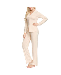 Ink+ivy Ink+ivy Wo Notch Collar Pajama Top And Pant Set Nude thumbnail 3