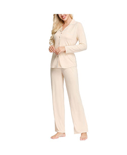 Ink+ivy Ink+ivy Wo Notch Collar Pajama Top And Pant Set Nude thumbnail 4