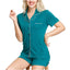 Ink+ivy Ink+ivy Wo Notch Pajama Top And Short Set Evergreen