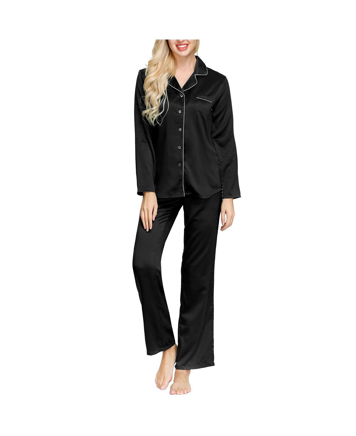 Ink+ivy Ink+ivy Wo Notch Top And Pant Set Black