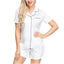 Ink+ivy Ink+ivy Wo Short Sleeve Notch Collar Pajama Top And Short Set White