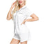 Ink+ivy Ink+ivy Wo Short Sleeve Notch Collar Pajama Top And Short Set White