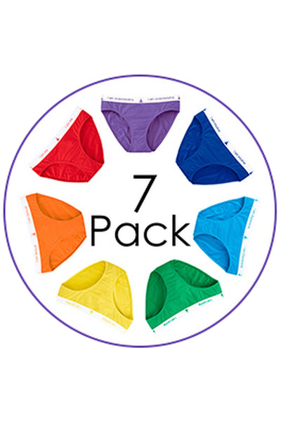 InnerBalanceWear 7-Chakra Affirmation Bikini Brief 7-Pack Set