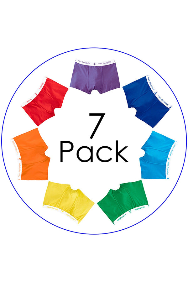 InnerBalanceWear 7-Chakra Affirmation Boxer Brief 7-Pack Set