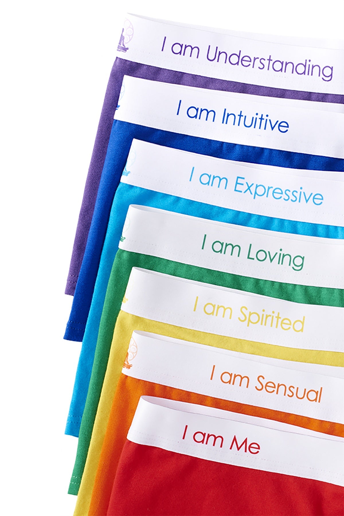 InnerBalanceWear 7-Chakra Affirmation Boyshort 7-Pack Set