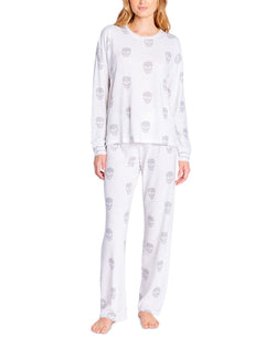 Insomniax Butter Jersey Printed Long-sleeve Pajama Top Heather Cl thumbnail 2
