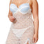 Inspire Psych Terry PLUS White/Bluebell Sheer Lace Chemise And Thong 2pc Set