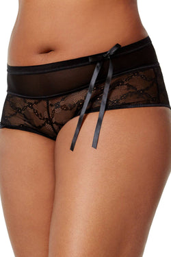Inspire Psyche Terry PLUS Black Chantilly Lace Boyshort thumbnail 2