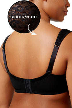 Inspire Psyche Terry PLUS Black/Nude Textured-Mesh Balonette Bra thumbnail 2