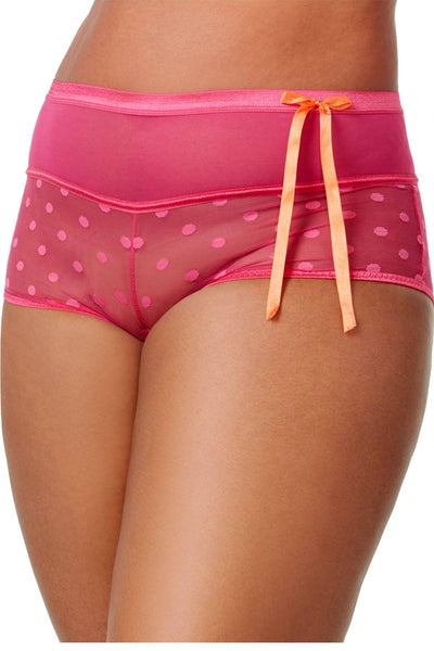 Inspire Psyche Terry PLUS Raspberry-Sorbet/Tangerine Dot-Mesh/Lace Boyshort