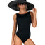 Instantfigure Modest High Neck One-piece Swimsuit With Scoop Back And Super Slimming Control Black