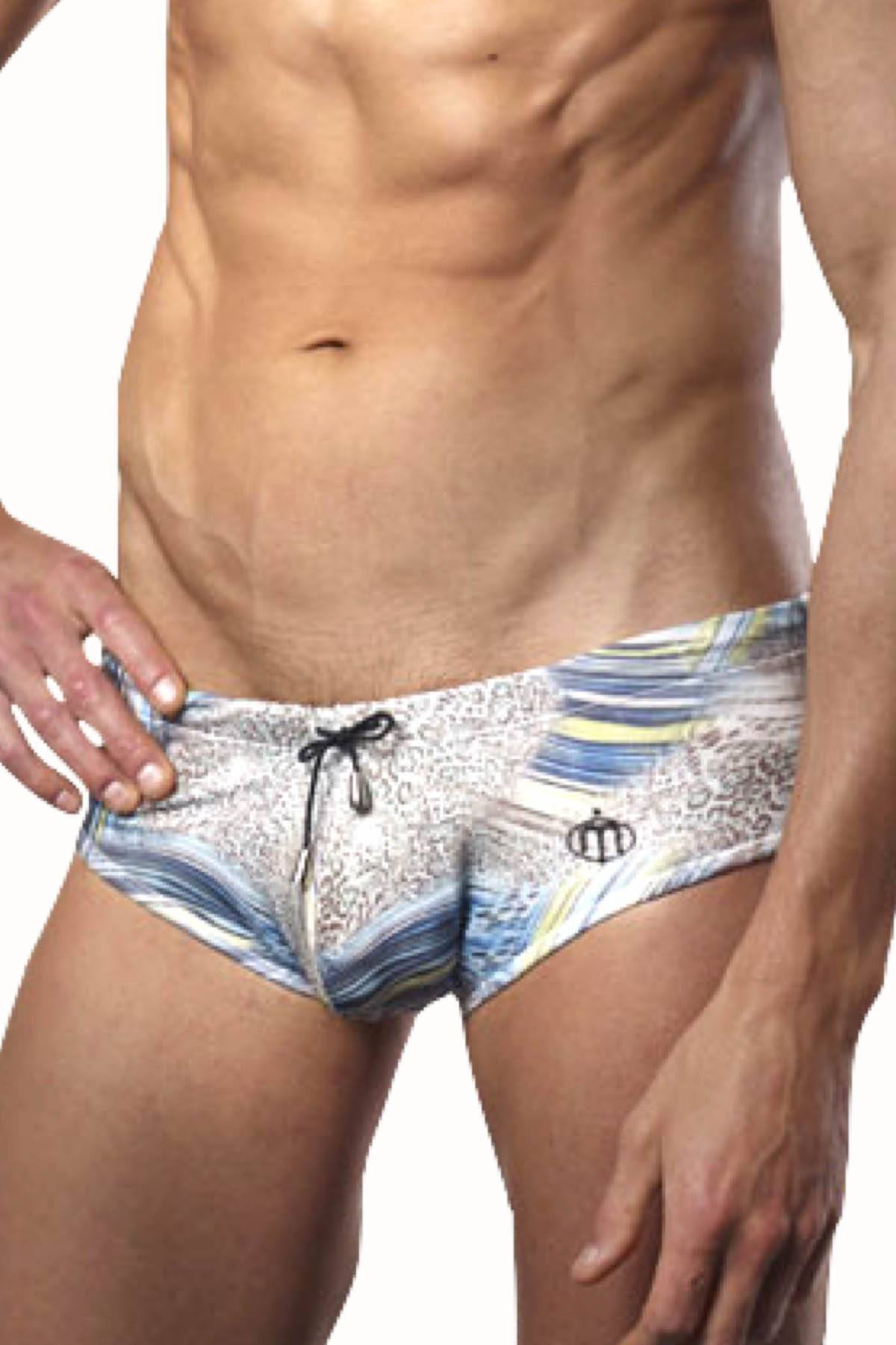 Intymen Light-Blue Printed Skin Boreal Swim Brief