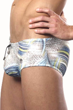 Intymen Light-Blue Printed Skin Boreal Swim Brief thumbnail 4