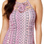 Island Escape Cabo Sands High Neck Tankini Top in Fuchsia/Black