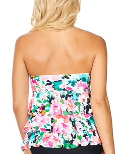 Island Escape Honey Bloom Tiered Ruffled Tankini Honey Bloom thumbnail 2