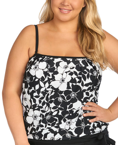 Island Escape Plus Lei Day Printed Coral Gables Underwire Tankini Lei Day