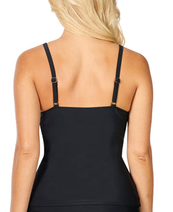 Island Escape Puerto Azul Push-up Underwire Tankini Top Black thumbnail 2