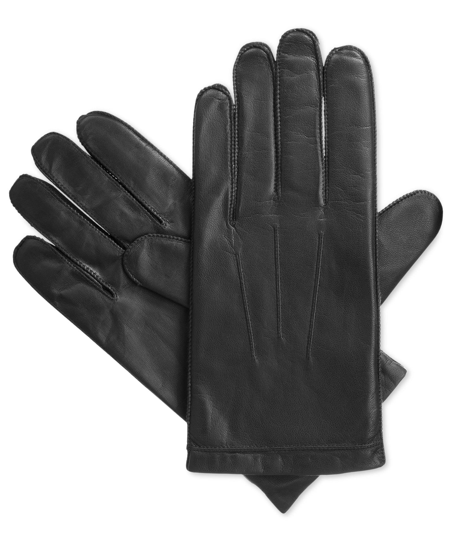 Isotoner Signature Black Smooth Leather SmarTouch Gloves - Large
