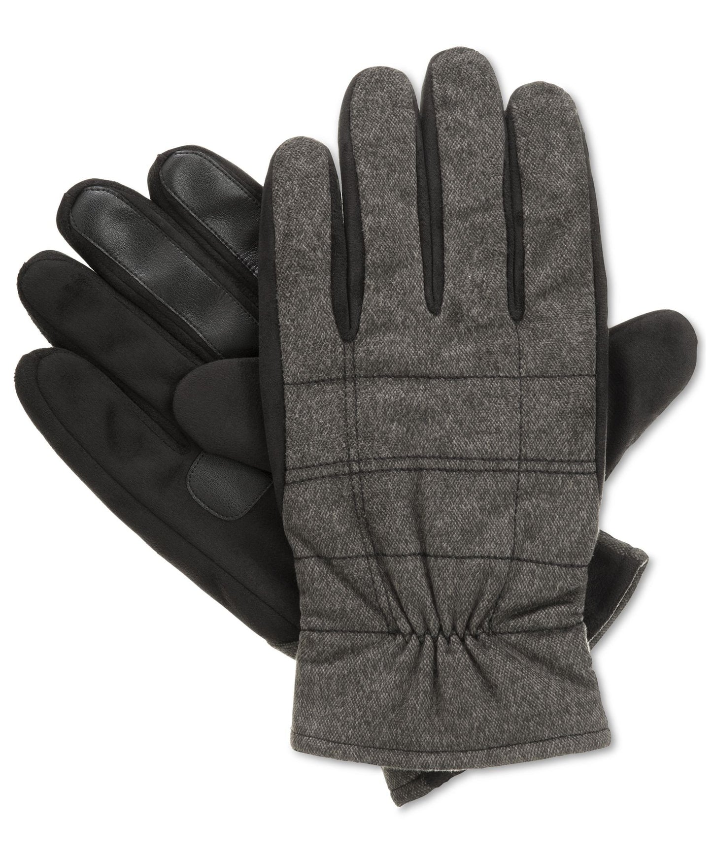 Isotoner Signature Black THERMAflex™ SmarTouch Brushed Tweed Back Glove With Brushed Microfiber Palm