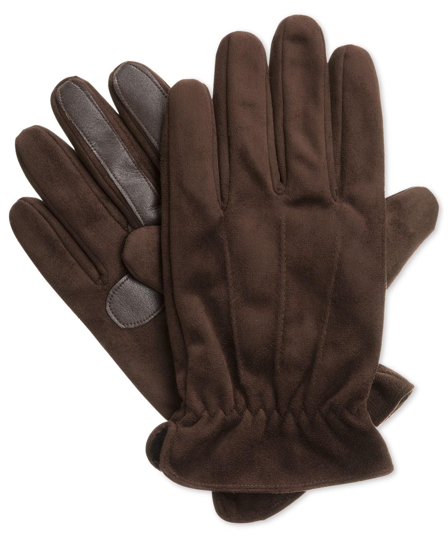 Isotoner Signature Brown Ultraplush SmarTouch Brushed Microfiber Gloves - Medium