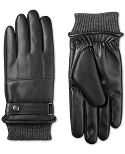 Isotoner Signature Faux-leather Sleekheat Gloves Black thumbnail 1