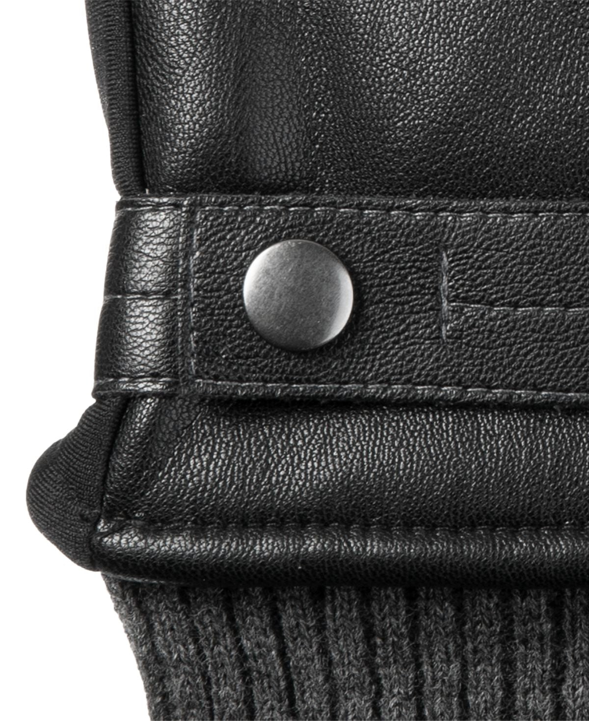 Isotoner Signature Faux-leather Sleekheat Gloves Black