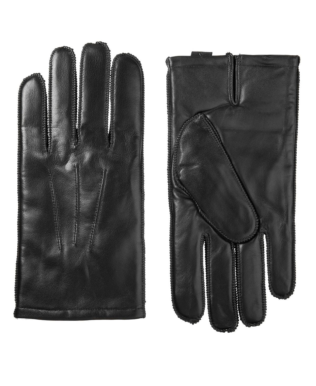 Isotoner Signature Genuine Leather Touchscreen Gloves Black