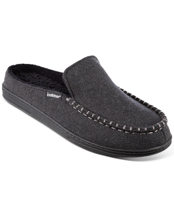 Isotoner Signature Grady Hood-back Moccasins Slippers Dark Charcoal Heather