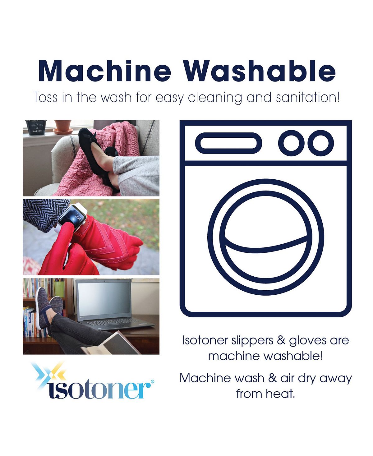 Isotoner Signature Lined Water Repellent Tech Stretch Glove Black