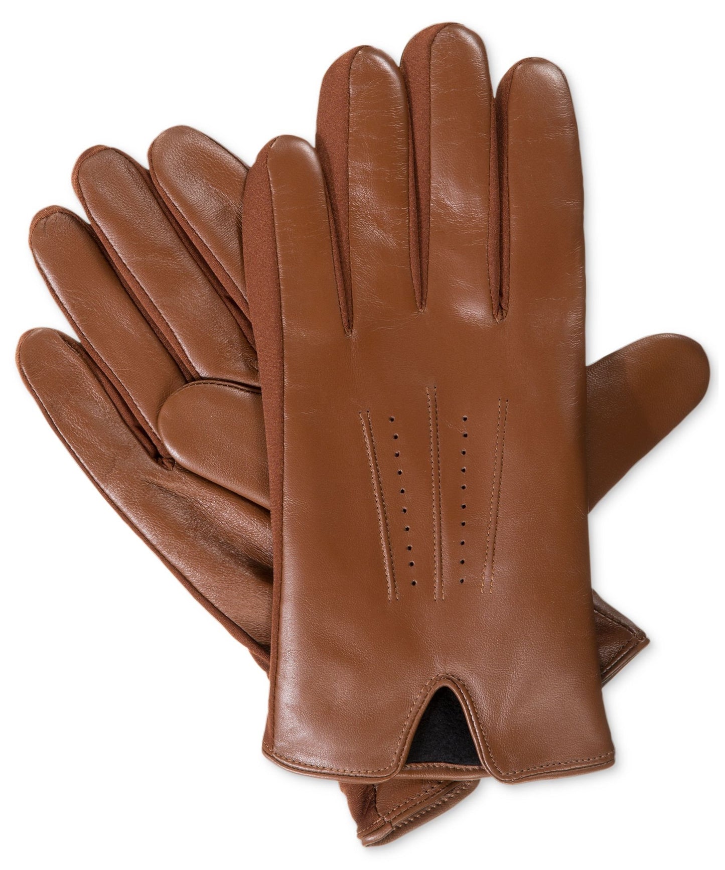 Isotoner Signature Luggage-Brown Leather Gloves - XLarge