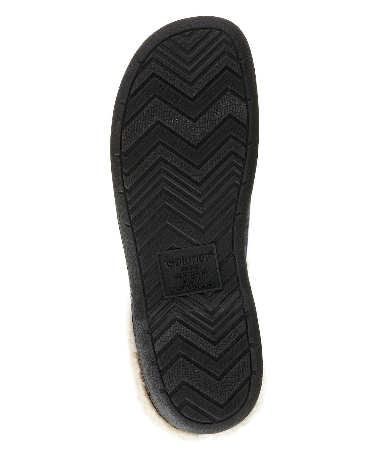 Isotoner Signature Memory Foam Glen Plaid Tanner Hoodback Slippers Navy