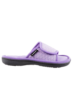 Isotoner Signature Mesh Mia Moisture Wicking Adjustable Slide Slippera in Purple Pastel thumbnail 2